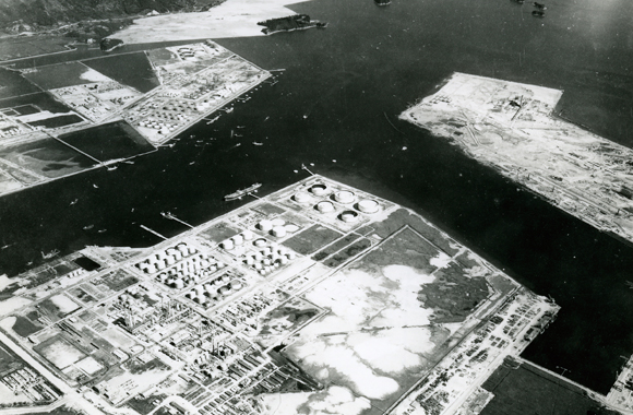 埋立ての進む水島コンビナート　1966年（昭和41年）